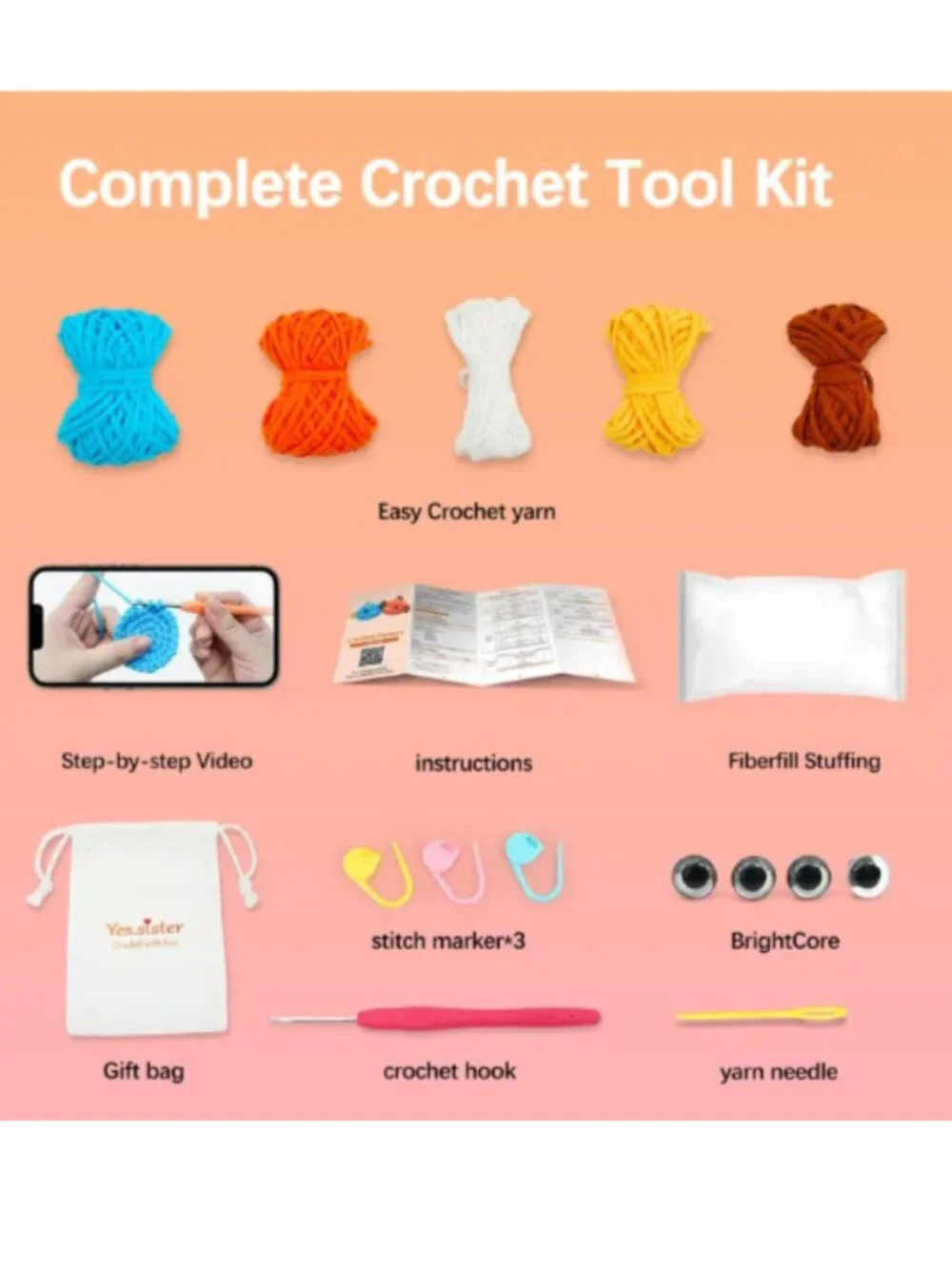 yes.sister! Little Fish Amigurumi Crochet Knit Kit DIY Mini Plushies 2.4